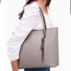 Kate Spade Lawton Way Soft Taupe Tote with Bow Accent